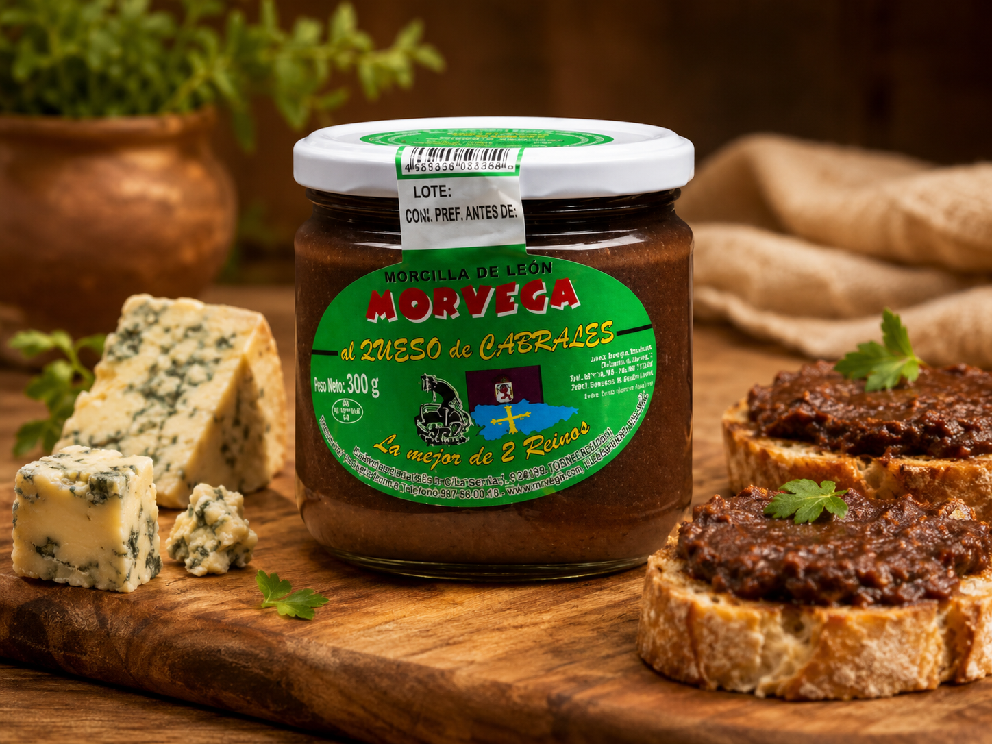 Morcilla de León con queso de Cabrales