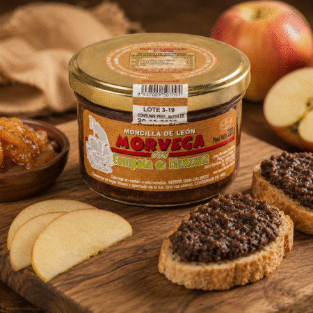 Morcilla de León con compota de manzana