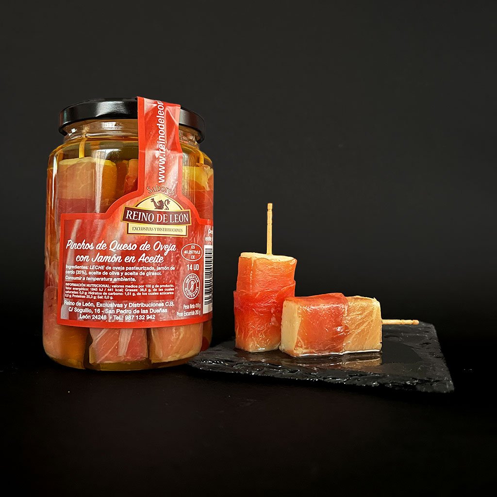 Pinchos de Queso de Oveja y Jamón · 14 uds
