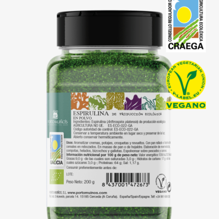Porto Muiños Espirulina en Polvo BIO 200 g