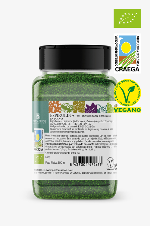 Porto Muiños Espirulina en Polvo BIO 200 g