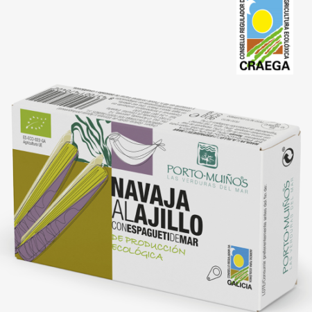 Porto Muiños Navaja al Ajillo con Espagueti de Mar BIO 90 g